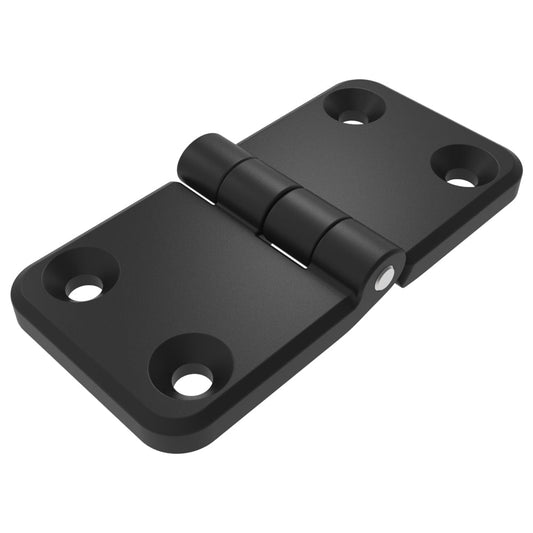 EH-7A-6V12-50 | Surface Mount Hinge, 60 mm (2.36 in) size, with Mounting Holes, Zinc Alloy, Powder Coated, Black