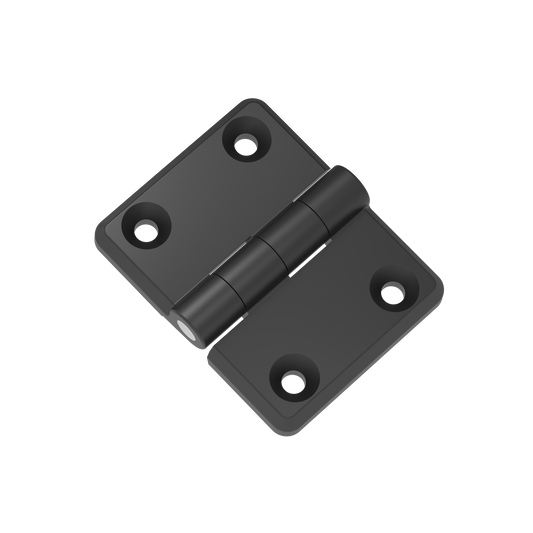 EH-7A-6V8-50 | Surface Mount Hinge, 60 mm (2.36 in) size, with Mounting Holes, Zinc Alloy, Powder Coated, Black