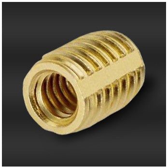 Brass Threaded Insert, 1/4-20 threads, Trisert