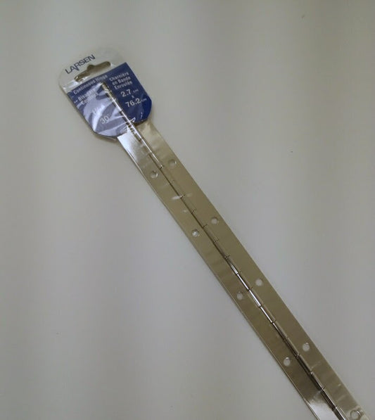 Nickel Plated Hinge, 1 1/16" Open, 30" long