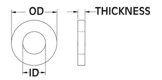 Nylon Flat Washer, 3/8 in ID