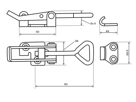 413 Series Adjustable Draw Latch