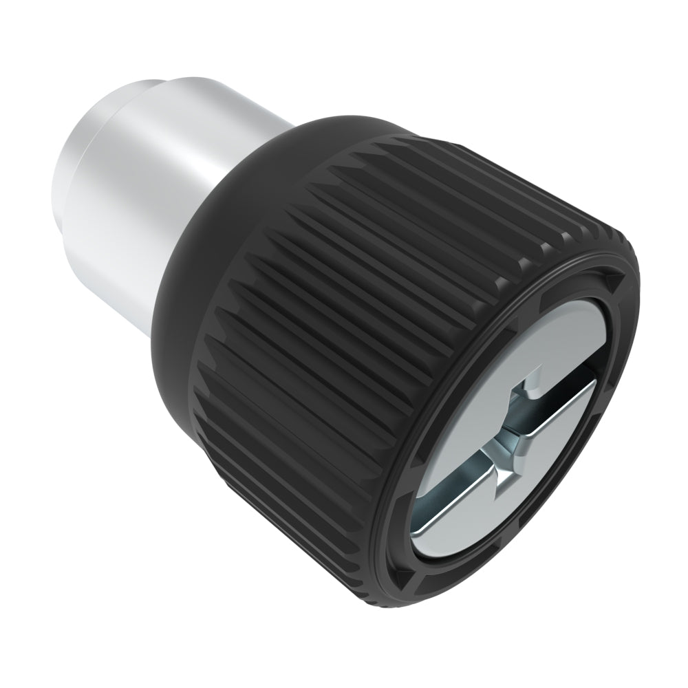 47-80-586-50 | Captive Screw, M5 X 0.8, Flare-in, Phillips/Slot Combination, Knurled Black Knob