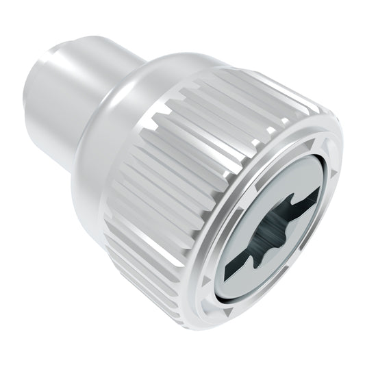 47-10-668-10 | Captive Screw, 1/4-20 Thread, Flare-in, TORX®/Slot Combination, Knurled Bright Knob