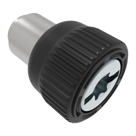 47-80-566-50 | Captive Screw, M5 X 0.8, Flare-in, TORX®/Slot Combination, Knurled Black Knob
