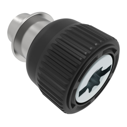 47-12-670-50 | Captive Screw, 1/4-20 Thread, Floating, Torx®/Slot Combination, Knurled Black Knob