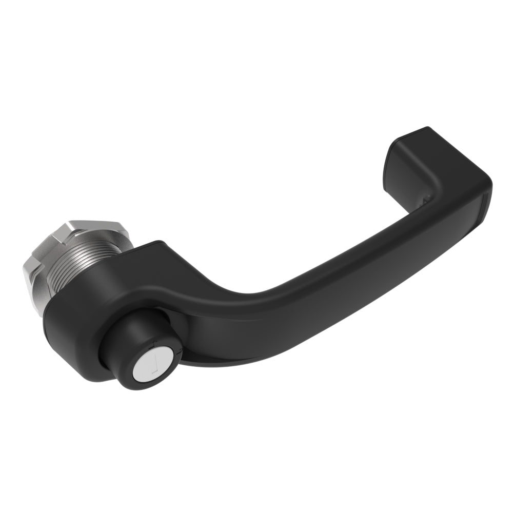 AC-40-332-21-KD10 | Actuator, Single Point, Direct Push, Push Button Handle, Reversible Multiple Key Codes (2 Keys Included), Nylon, Black