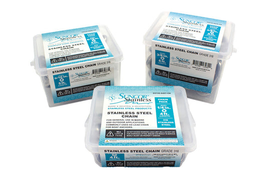 C0132-0508-CH | STAINLESS CHAIN PRE-PACK 5/16", 5' LONG, 316 SS