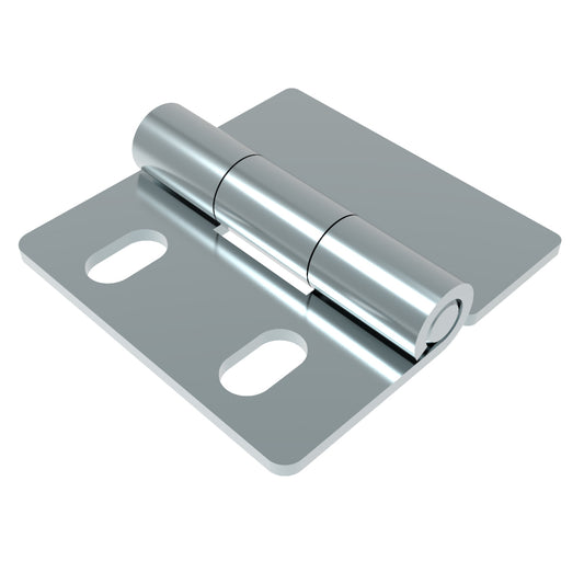 N6-DHIM-100102-SL | Surface Mount Hinge, 102 mm size, with Mounting Holes, Steel, Blue Zinc Plating