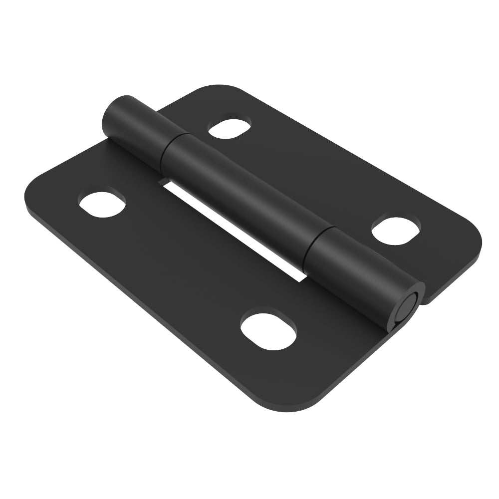 N6-DHIM-10076-PC | Surface Mount Hinge, 100 mm size, with Mounting Holes, Steel, Black Powder coated