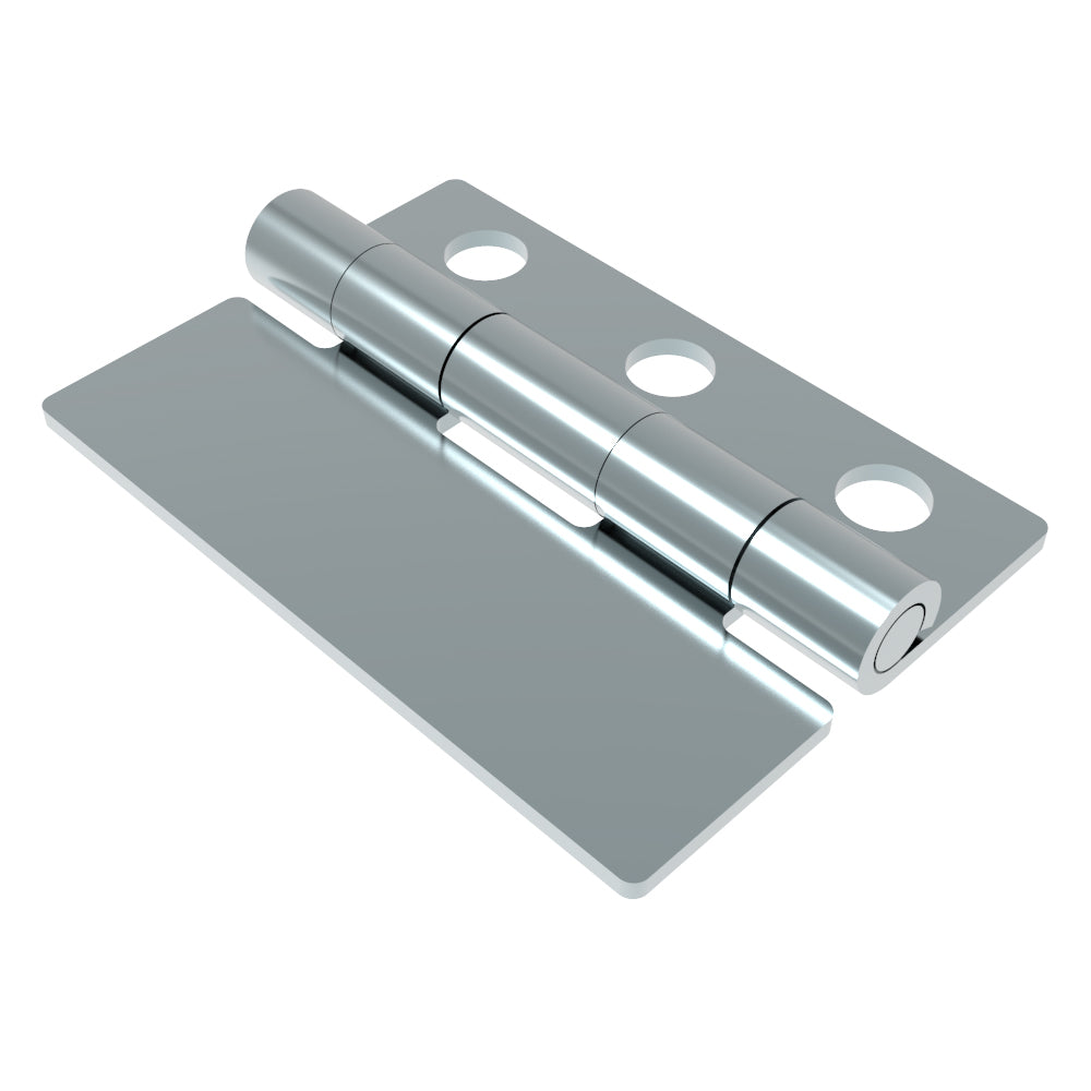N6-DHIM-150105 | Surface Mount Hinge, 105 mm size, with Mounting Holes, Steel, Blue Zinc Plating