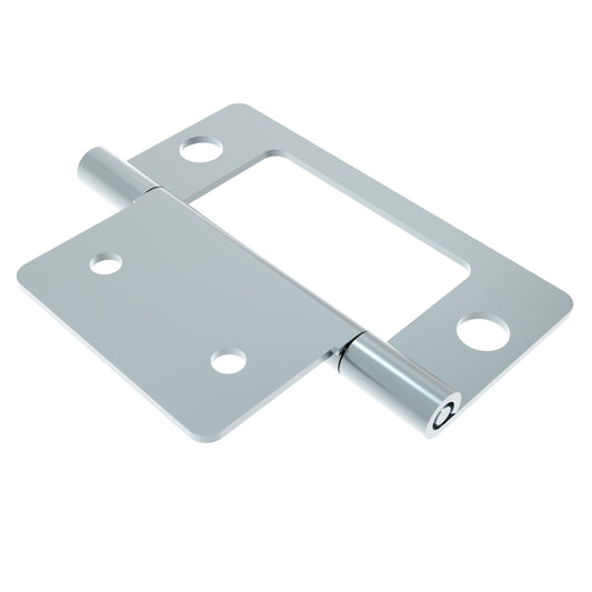 N6-DHIM-5120 | Surface Mount Hinge, 51 mm size, with Mounting Holes, Steel, Blue Zinc Plating