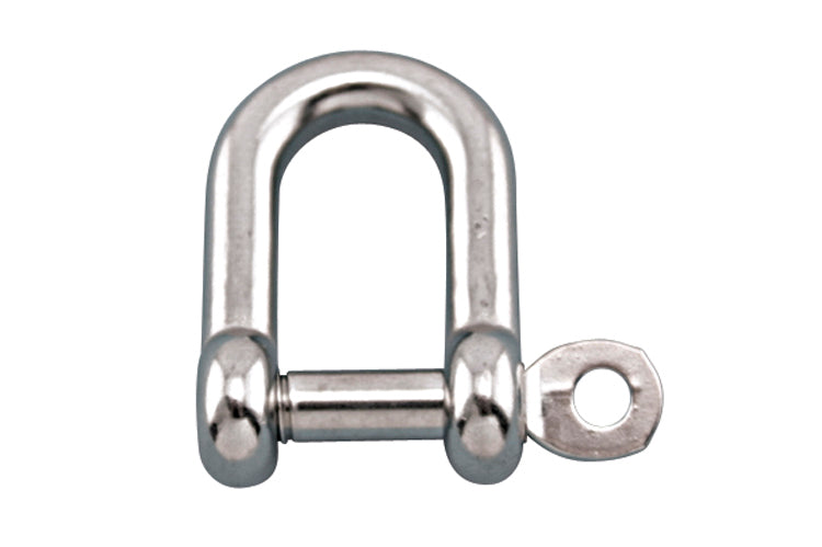 S0115-CP10 | STRAIGHT D SHACKLE W/CP PIN, 3/8" 316SS
