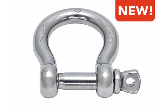 S0119-0008 | FORGED BOW SHACKLE W/ SCREW PIN, 5/16" 316 SS