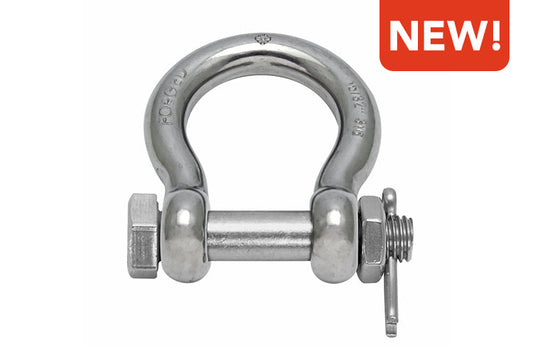 S0119-SA10 | FORGED BOW SHACKLE W/ BOLT, 3/8" 316 SS