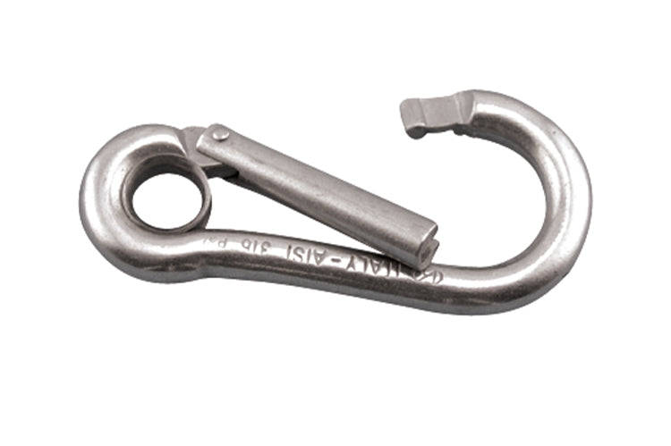 S0143-0080 | SPRING CLIP (SP GATE) W/ EYE 5/16" X 3-1/4",316SS