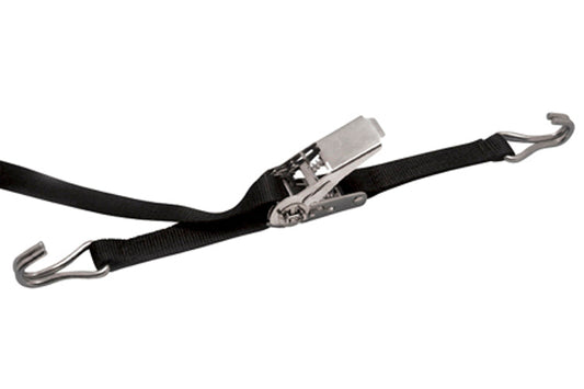 S0201-JJ03 | RATCHET ASSY W/J HOOKS BLACK 1"X12"X3', 304 SS