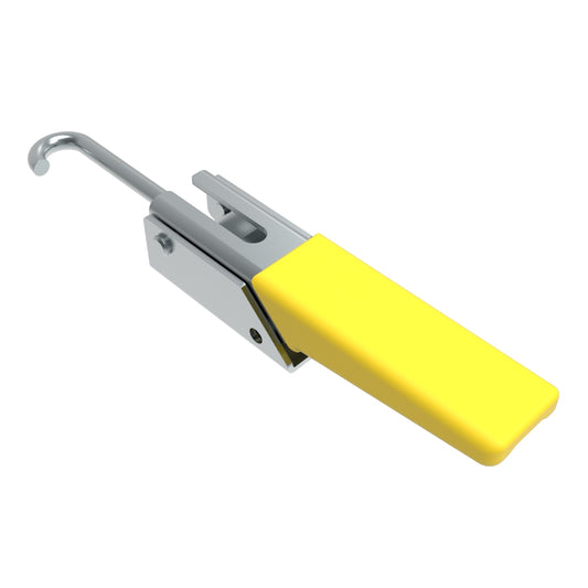 A1-11-902-20 | Over-center Draw Latch, Heavy-Duty Size, Without Keeper, Steel, Zinc Plate, Bright chromate, With yellow vinyl grip