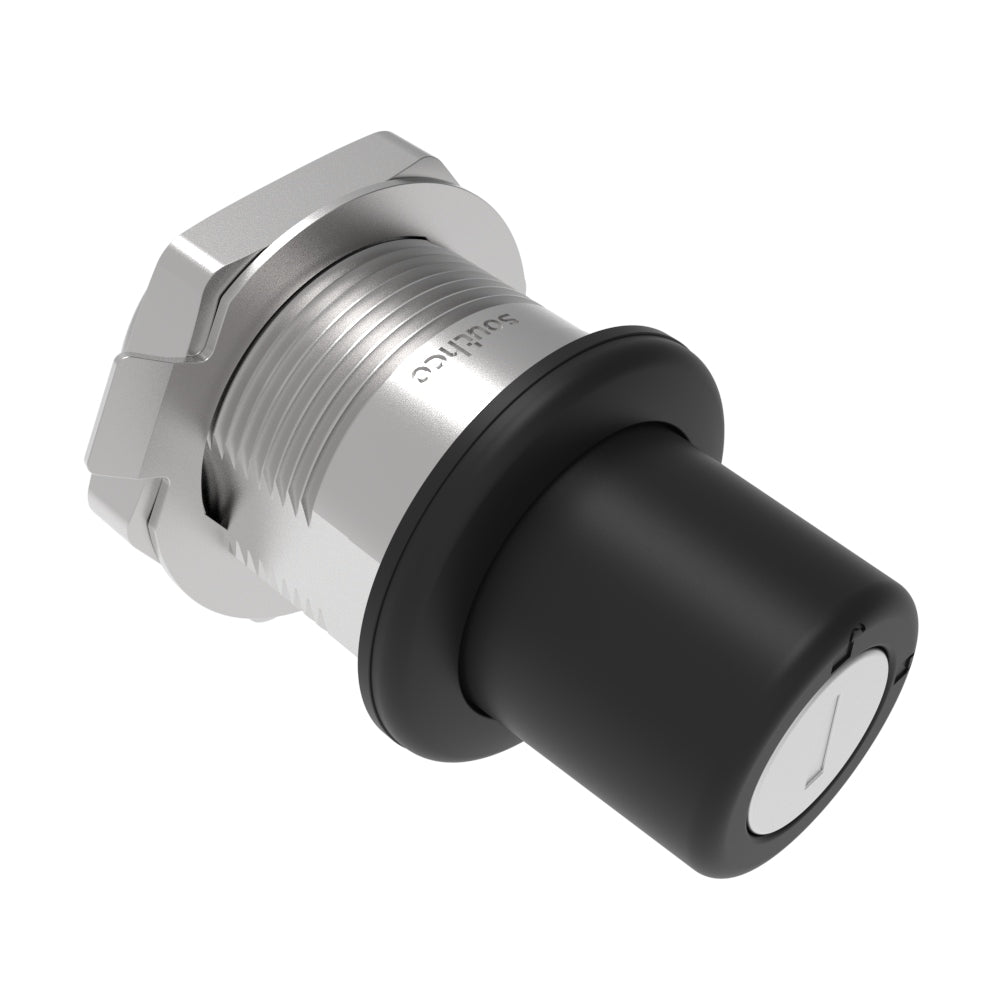 AC-30-312-11 | Actuator, Single Point, Direct Push Button, Locking, Reversible R001 (Keys Not Included), Nylon, Black