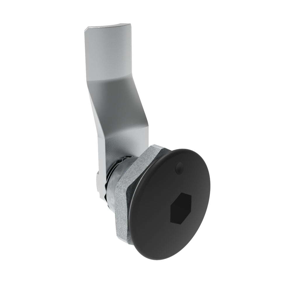 E5-1-015-111 | Quarter-Turn Cam Latch, 8 mm Hex Recess, 20mm (.79 in) Grip, Sealed, Zinc Alloy, Powder Coat, Black