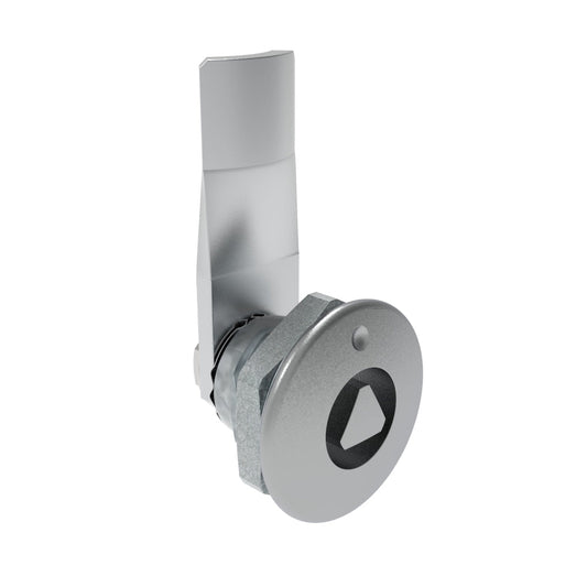 E5-1-031-080 | Quarter-Turn Cam Latch, 8 mm Triangle Recess, 14mm (.55 in) Grip, Not Sealed, Zinc Alloy, Chrome Plated, Bright