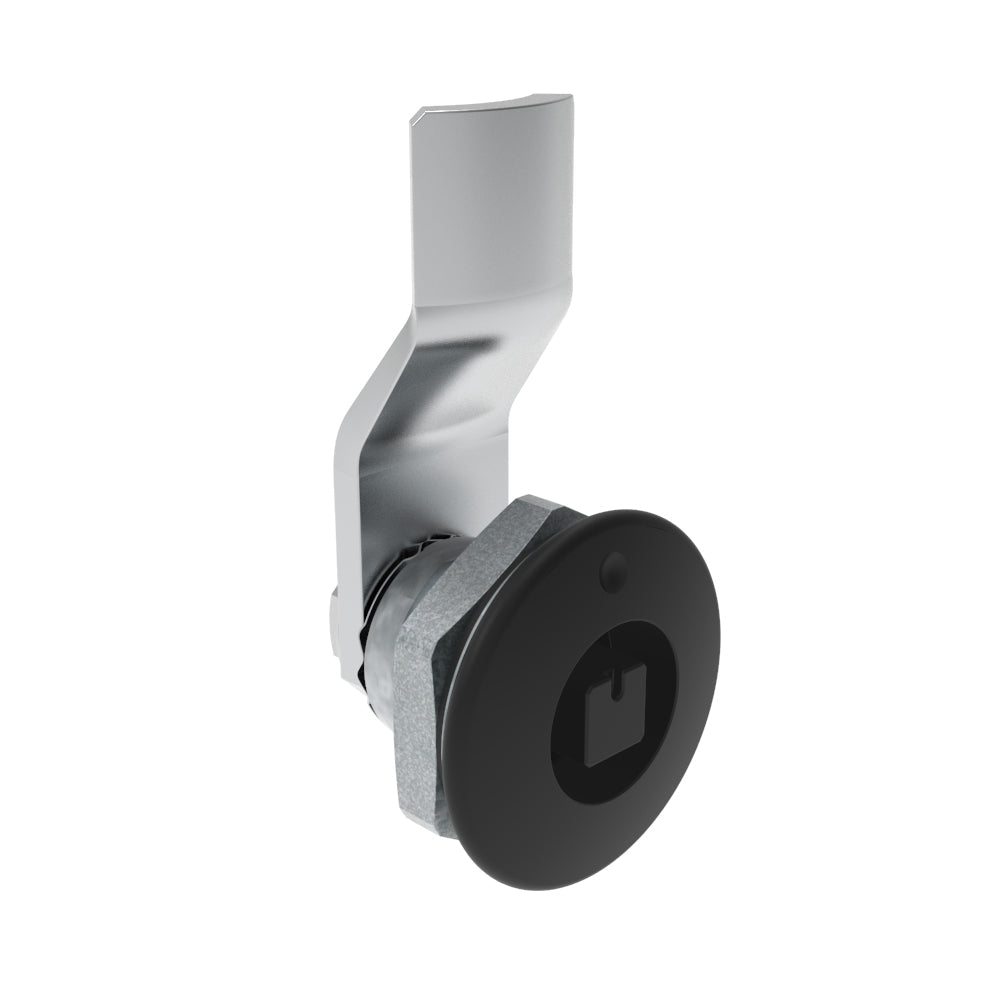 E5-1-045-041 | Quarter-Turn Cam Latch, 7 mm Square Recess, 6mm (.24 in) Grip, Sealed, Zinc Alloy, Powder Coat, Black