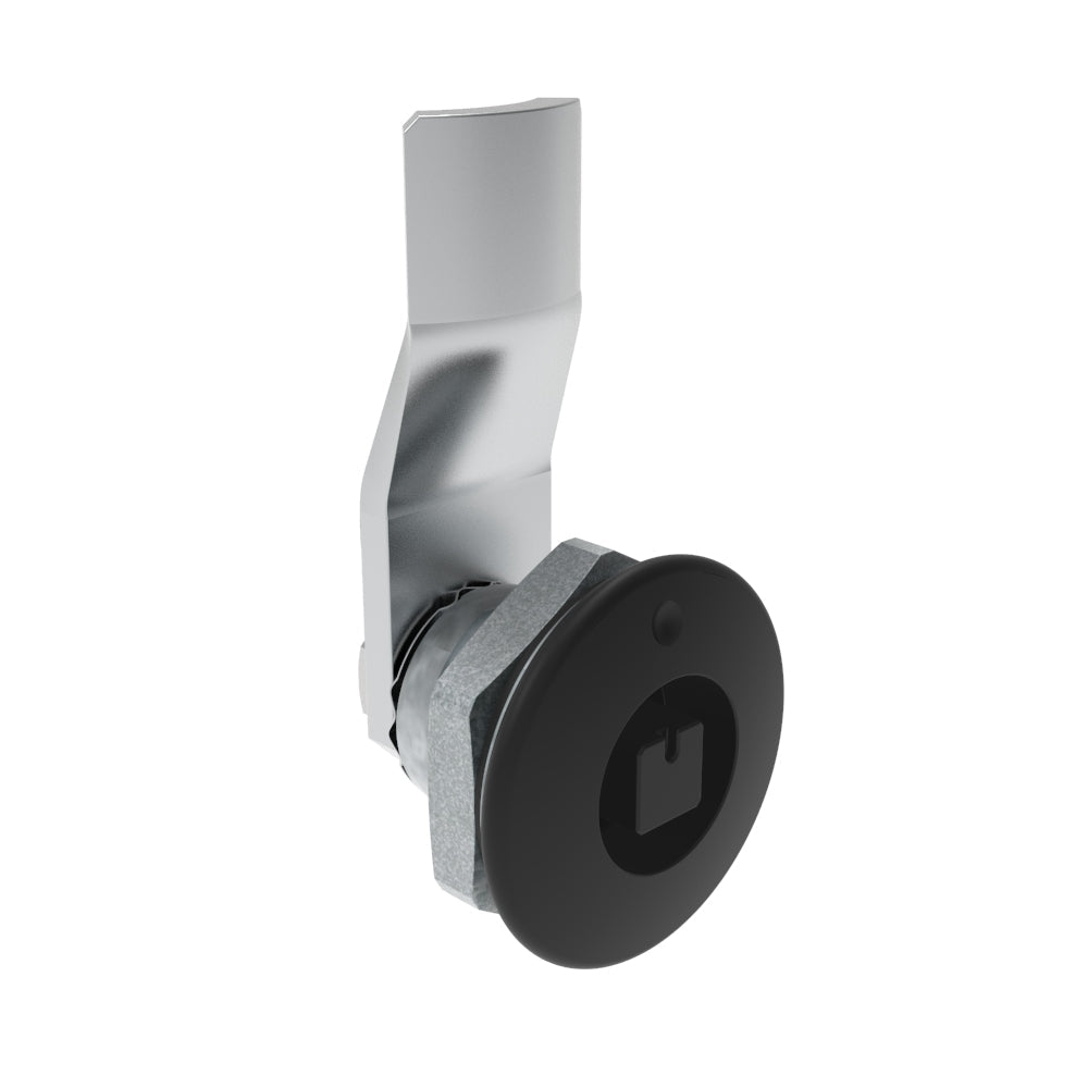 E5-1-045-061 | Quarter-Turn Cam Latch, 7 mm Square Recess, 10mm (.39 in) Grip, Sealed, Zinc Alloy, Powder Coat, Black