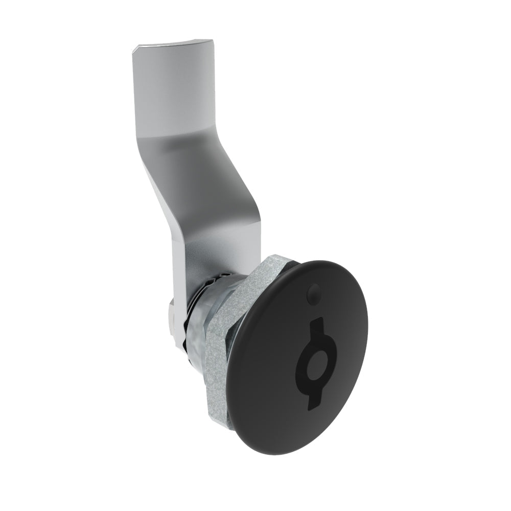 E5-1-075-130 | Quarter-Turn Cam Latch, 5 mm Double Bitted Recess, 24mm (.94 in) Grip, Not Sealed, Zinc Alloy, Powder Coat, Black