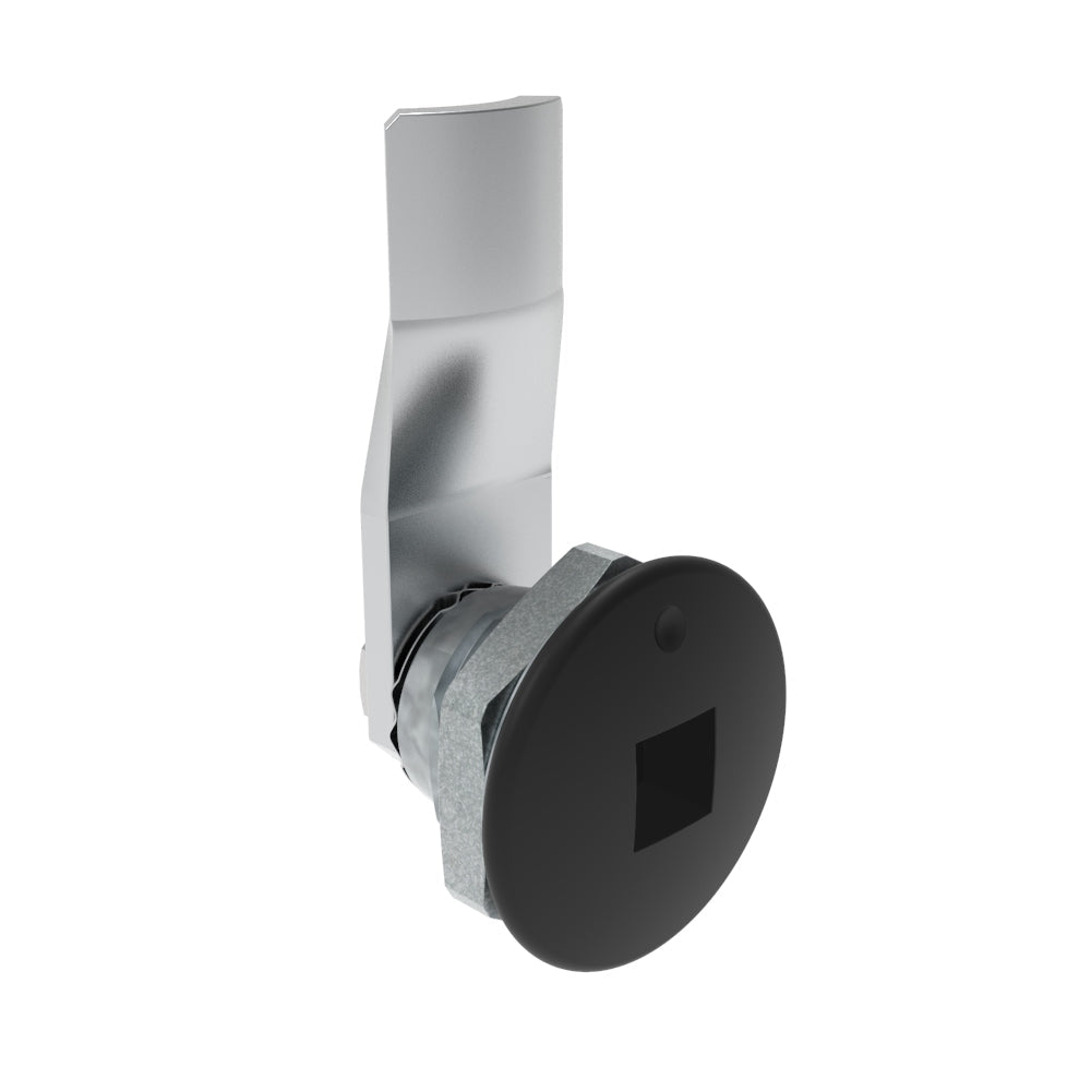 E5-1-085-070 | Quarter-Turn Cam Latch, 8 mm Square Recess, 12mm (.47 in) Grip, Not Sealed, Zinc Alloy, Powder Coat, Black