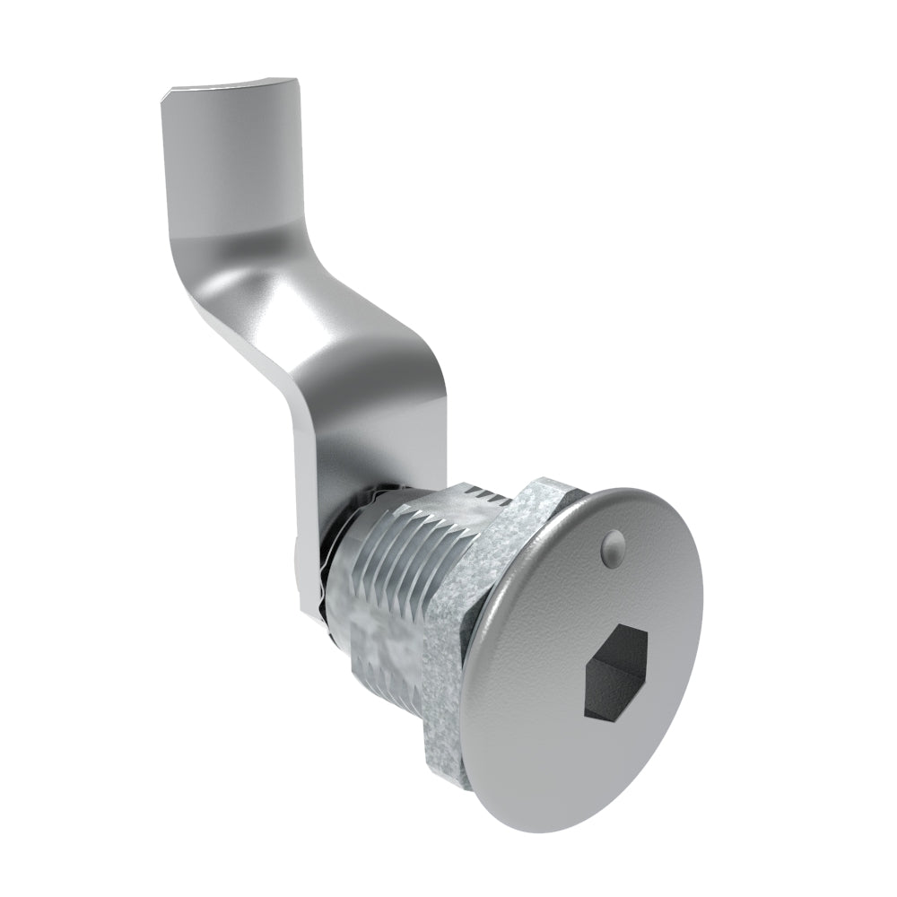 E5-2-011-180 | Quarter-Turn Cam Latch, 8 mm Hex Recess, 42mm (1.65 in) Grip, Not Sealed, Zinc Alloy, Chrome Plated, Bright