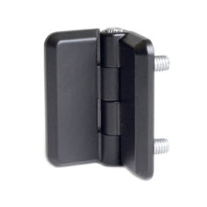 EH-6A-5G5-50 | Surface Mount Hinge, 50mm (1.97 in) size, with Mounting Studs, Zinc Alloy, Powder Coated, Black