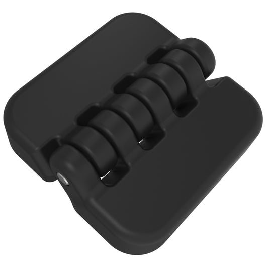 EH-7B-6T6-20 | Surface Mount Hinge, 65mm size, with Threaded Nuts, Nylon, Black