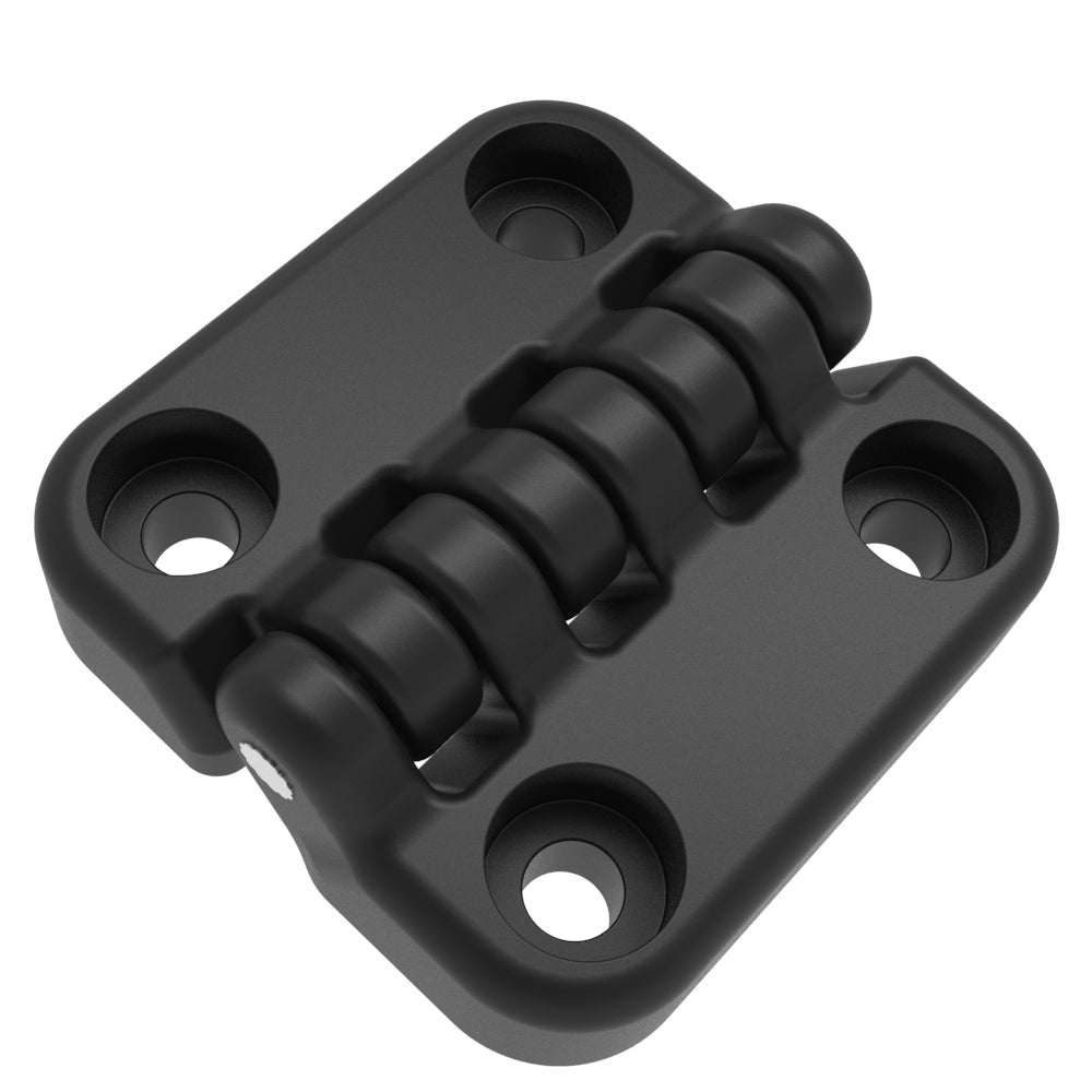 EH-5B-4W4-20 | Surface Mount Hinge, 40mm size, with Mounting Holes, Nylon, Black