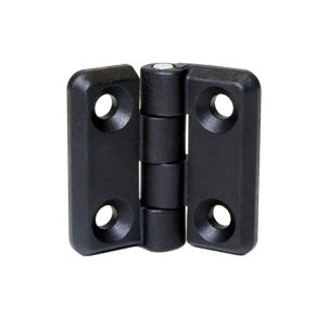 EH-6B-5G5-20 | Surface Mount Hinge, 50mm size, with Threadstuds, Nylon, Black