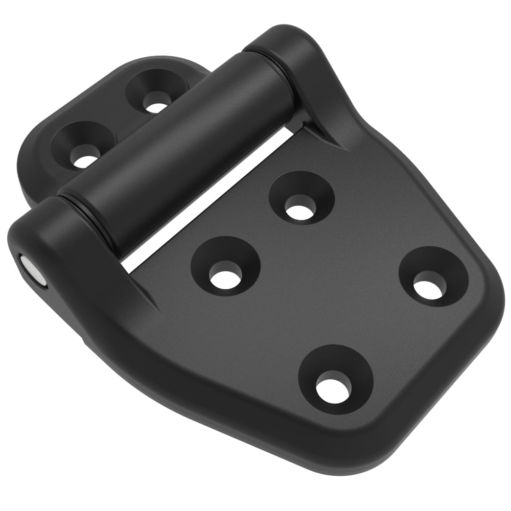 EH-8C-6V8-82 | Surface Mount Hinge, Countersunk Mounting Holes, Aluminum Alloy, Powder Coated, Black