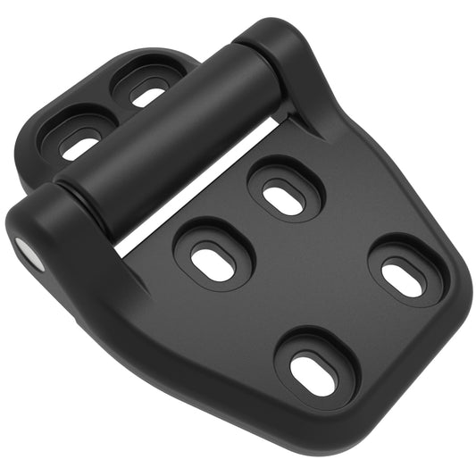 EH-8C-6W8-82 | Surface Mount Hinge, Counterbore Mounting Holes, Aluminum Alloy, Powder Coated, Black