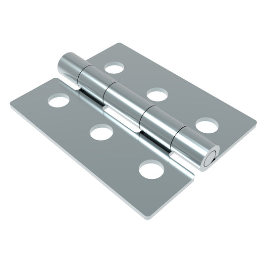N6-DHIM-150120-6H | Surface Mount Hinge, 120 mm size, with Mounting Holes, Steel, Blue Zinc Plating