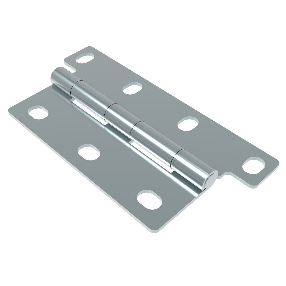 N6-DHIM-255130 | Surface Mount Hinge, 130 mm size, with Mounting Holes, Steel, Blue Zinc Plating