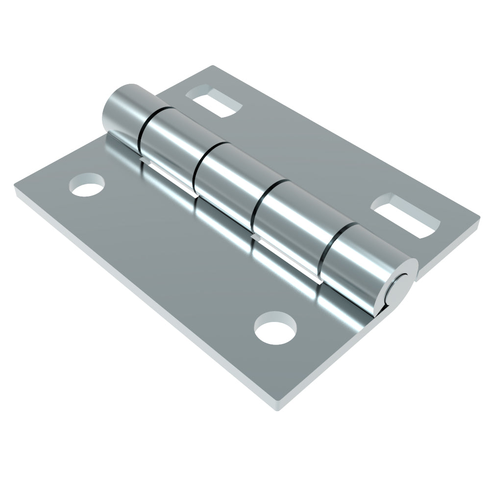 N6-DHIM-6348 | Surface Mount Hinge, 62.5 mm size, with Mounting Holes, Steel, Blue Zinc plated