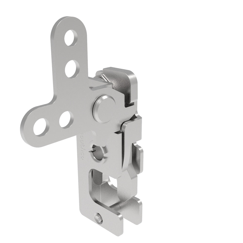 R4-10-20-301-20 | Rotary Push-to-Close Latch, Small Size, Single Stage, 2-Point Lever, 7.2 mm Through Hole, Steel, Zinc Plate, Bright chromate