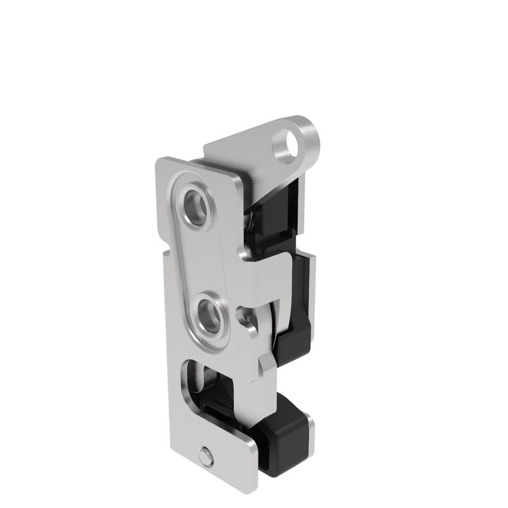 R4-10-30-605-20 | Rotary Push-to-Close Latch, Small Size, Two Stage, with Integrated Bumper, Top Trigger, 7.2 mm Thru, Stainless Steel, Passivated