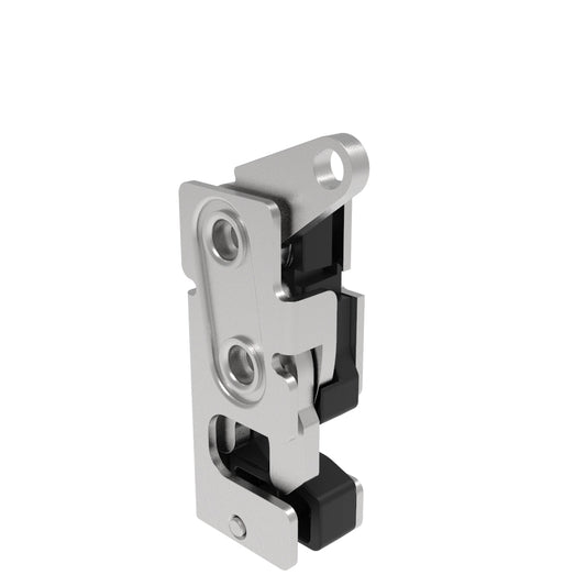 R4-10-30-605-20 | Rotary Push-to-Close Latch, Small Size, Two Stage, with Integrated Bumper, Top Trigger, 7.2 mm Thru, Stainless Steel, Passivated