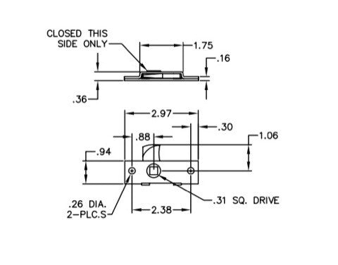 Compartment Latch, Blind Hole