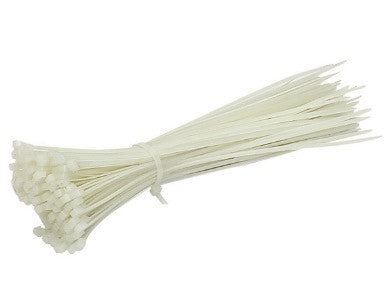 8" Nylon Cable Ties, Natural White